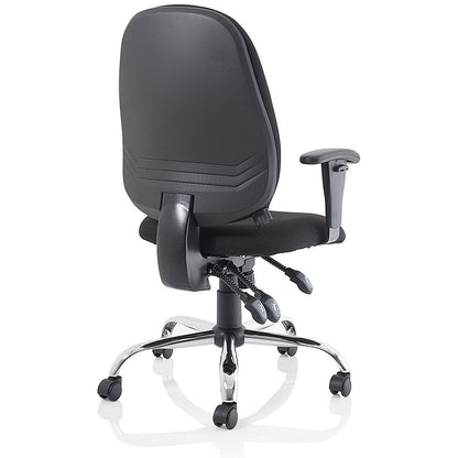 Lisbon Task Operator Chair, Height Adjustable Arms, Black