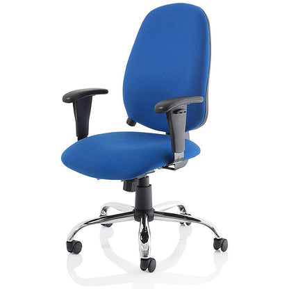 Lisbon Task Operator Chair, Height Adjustable Arms, Blue