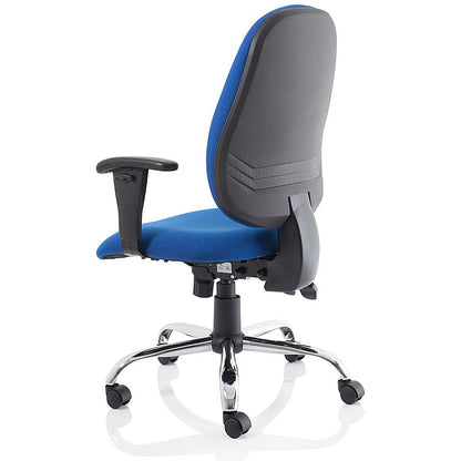 Lisbon Task Operator Chair, Height Adjustable Arms, Blue