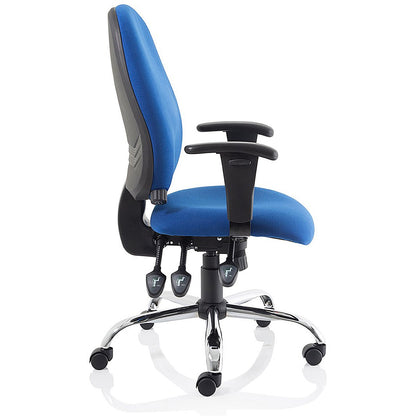 Lisbon Task Operator Chair, Height Adjustable Arms, Blue