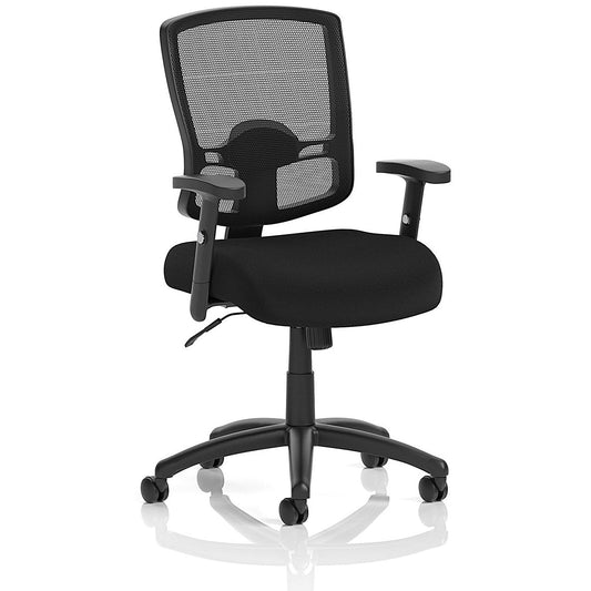 Portland Operator Chair, Height Adjustable Arms, Black