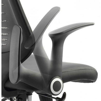 Relay Black Mesh Back Operator Chair, Folding Arms, Black
