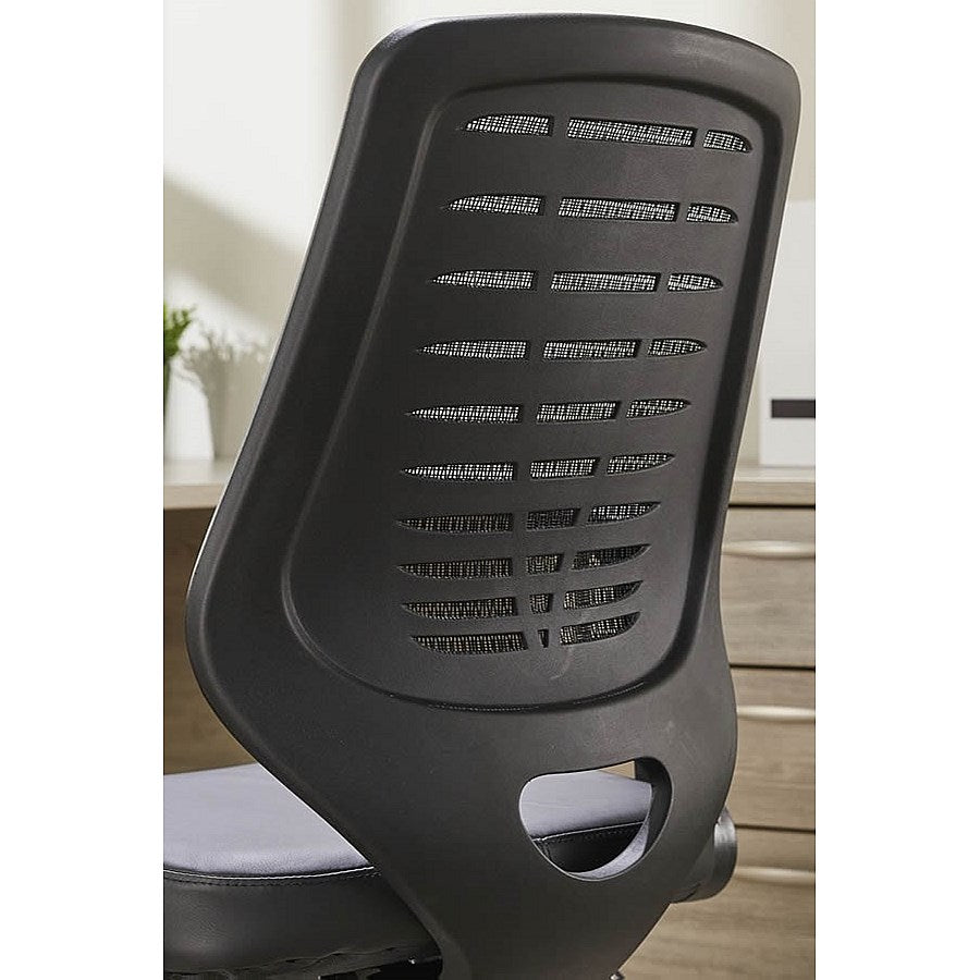 Relay Black Mesh Back Bonded Leather Operator Chair, Folding Arms, Black Easy2Order : OP000117