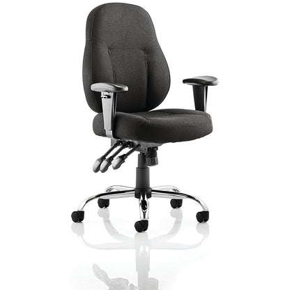 Storm Operator Chair, Height Adjustable Arms, Black