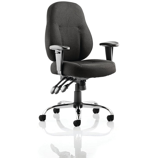 Storm Operator Chair, Height Adjustable Arms, Black