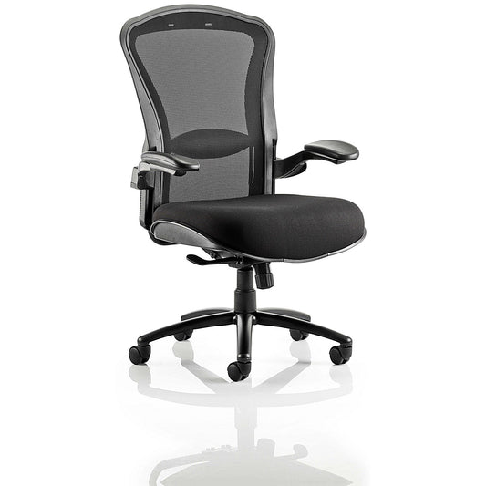 Houston Heavy Duty Mesh Back Task Operator Chair, Height Adjustable Arms,, Black