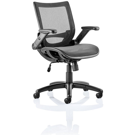 Fuller Mesh Operator Chair, Height Adjustable Arms, Black