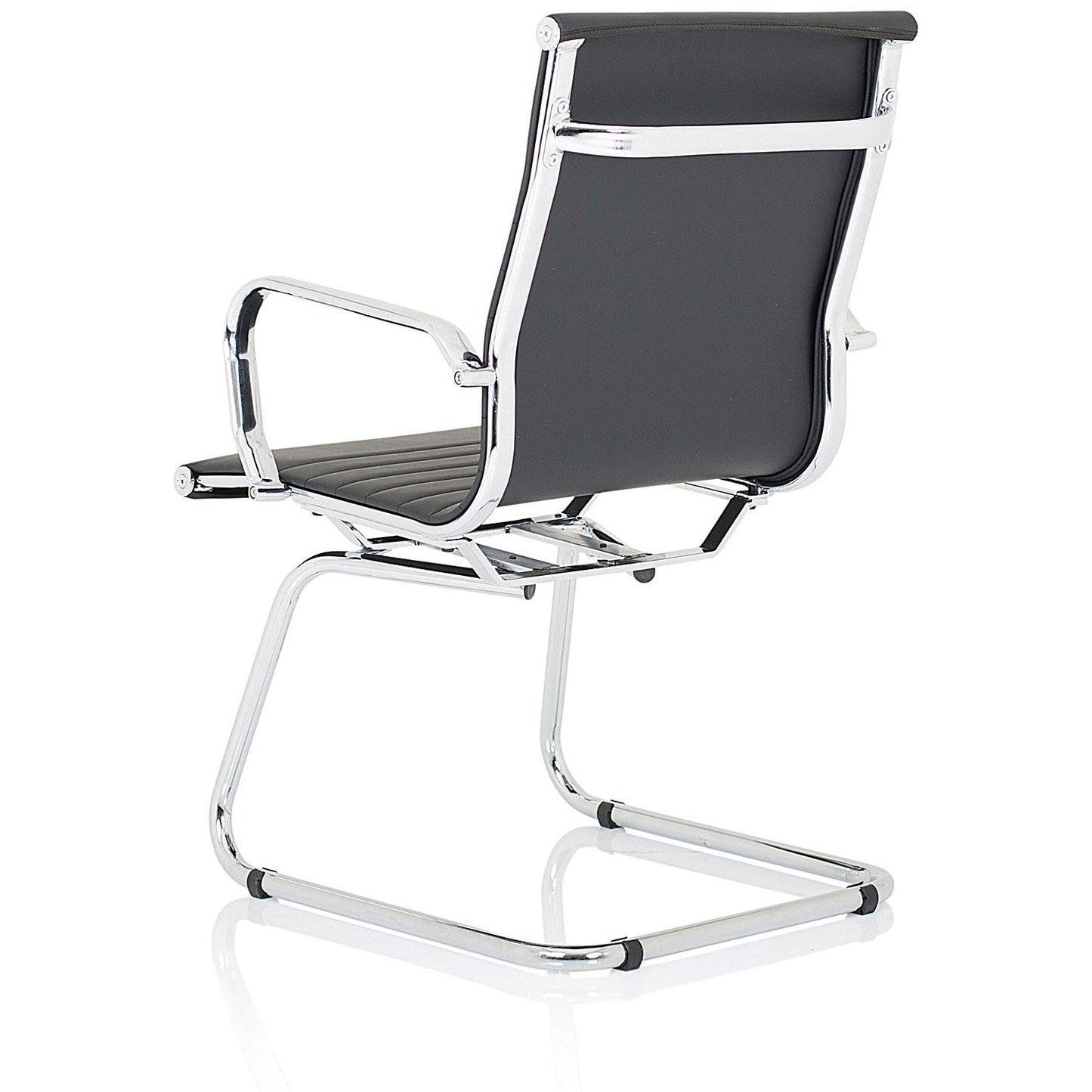 Nola Leather Cantilever Chair, Black