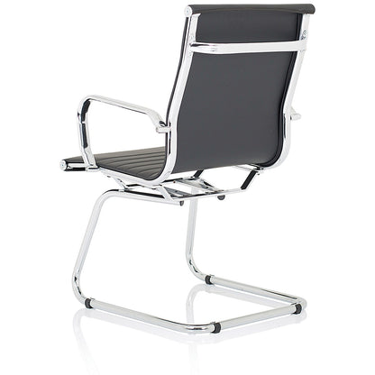 Nola Leather Cantilever Chair, Black