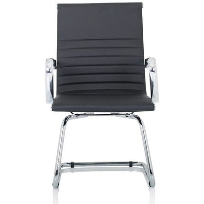 Nola Leather Cantilever Chair, Black