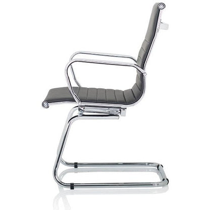 Nola Leather Cantilever Chair, Black