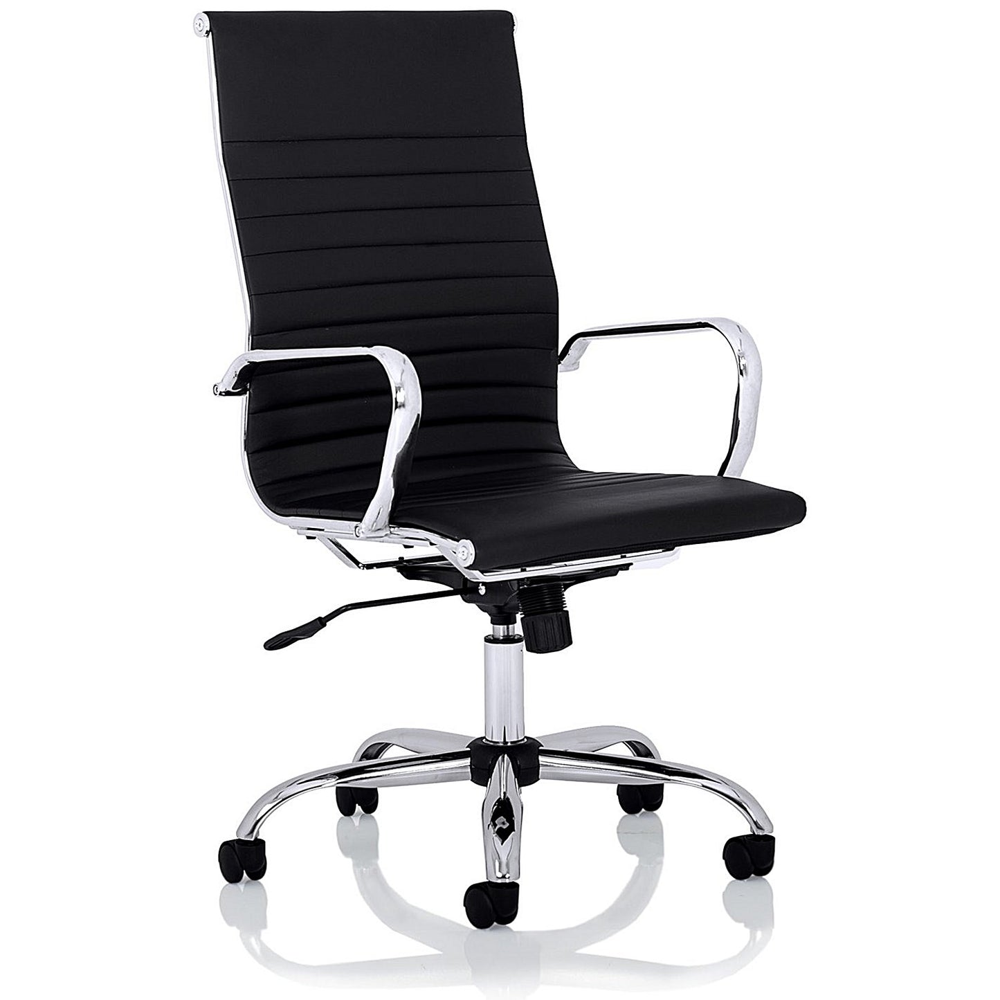 Nola High Back Executive Chair, Fixed Height Arms, Black
