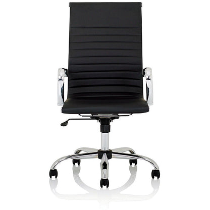 Nola High Back Executive Chair, Fixed Height Arms, Black