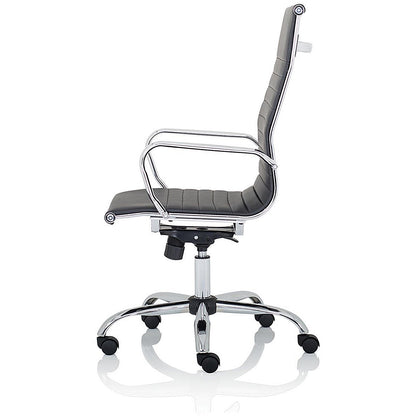Nola High Back Executive Chair, Fixed Height Arms, Black