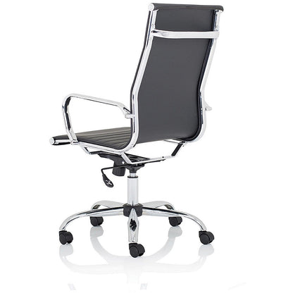 Nola High Back Executive Chair, Fixed Height Arms, Black