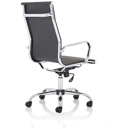 Nola High Back Executive Chair, Fixed Height Arms, Black