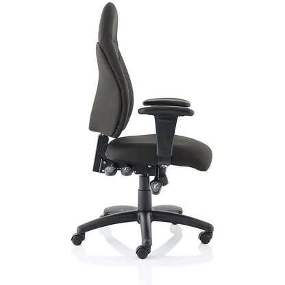 Esme Posture High Back Chair, Height Adjustable Arms, Black