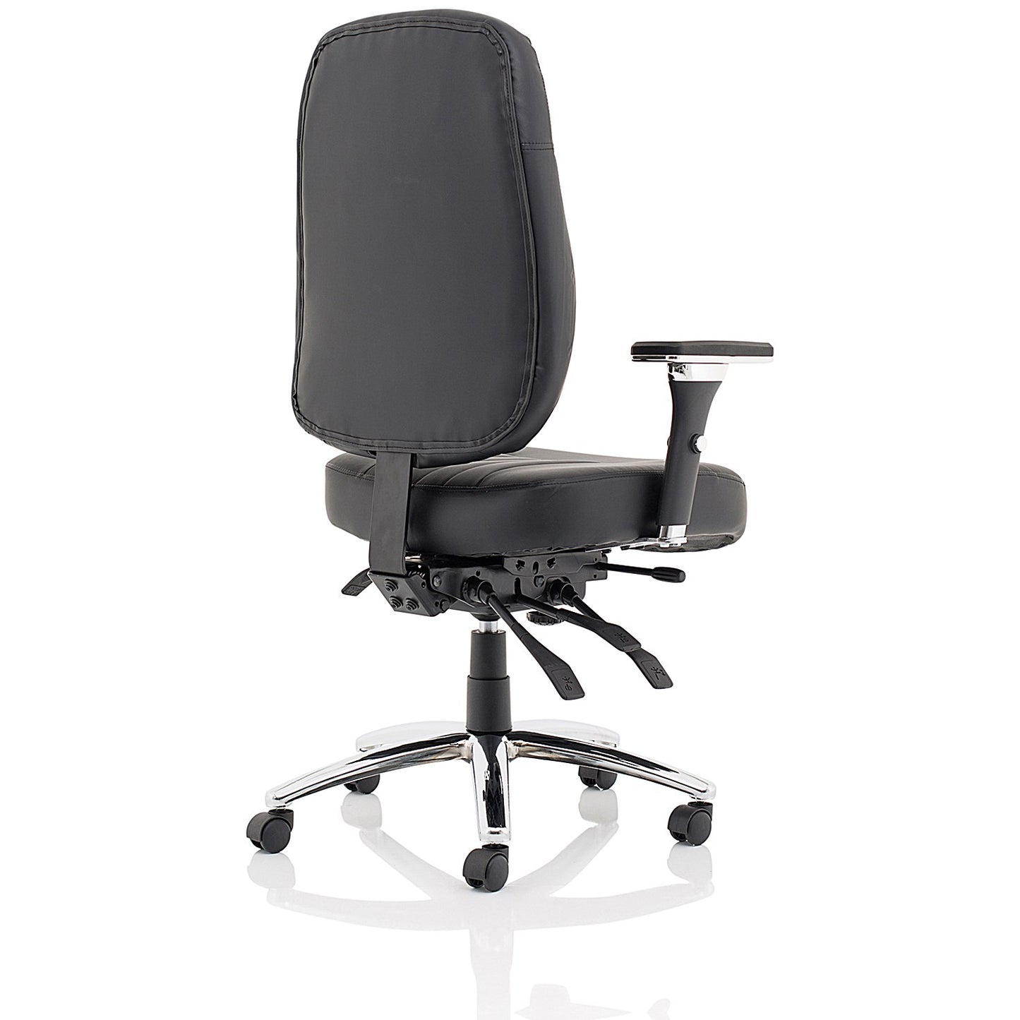 Barcelona Bonded Leather Operator Chair, Height Adjustable Arms, Black