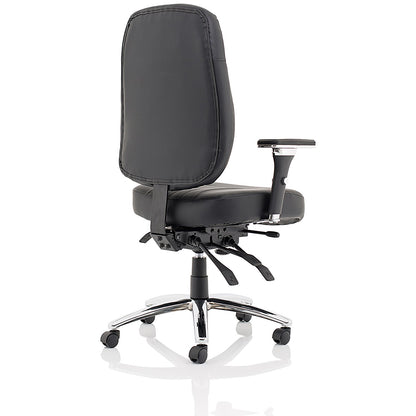Barcelona Bonded Leather Operator Chair, Height Adjustable Arms, Black