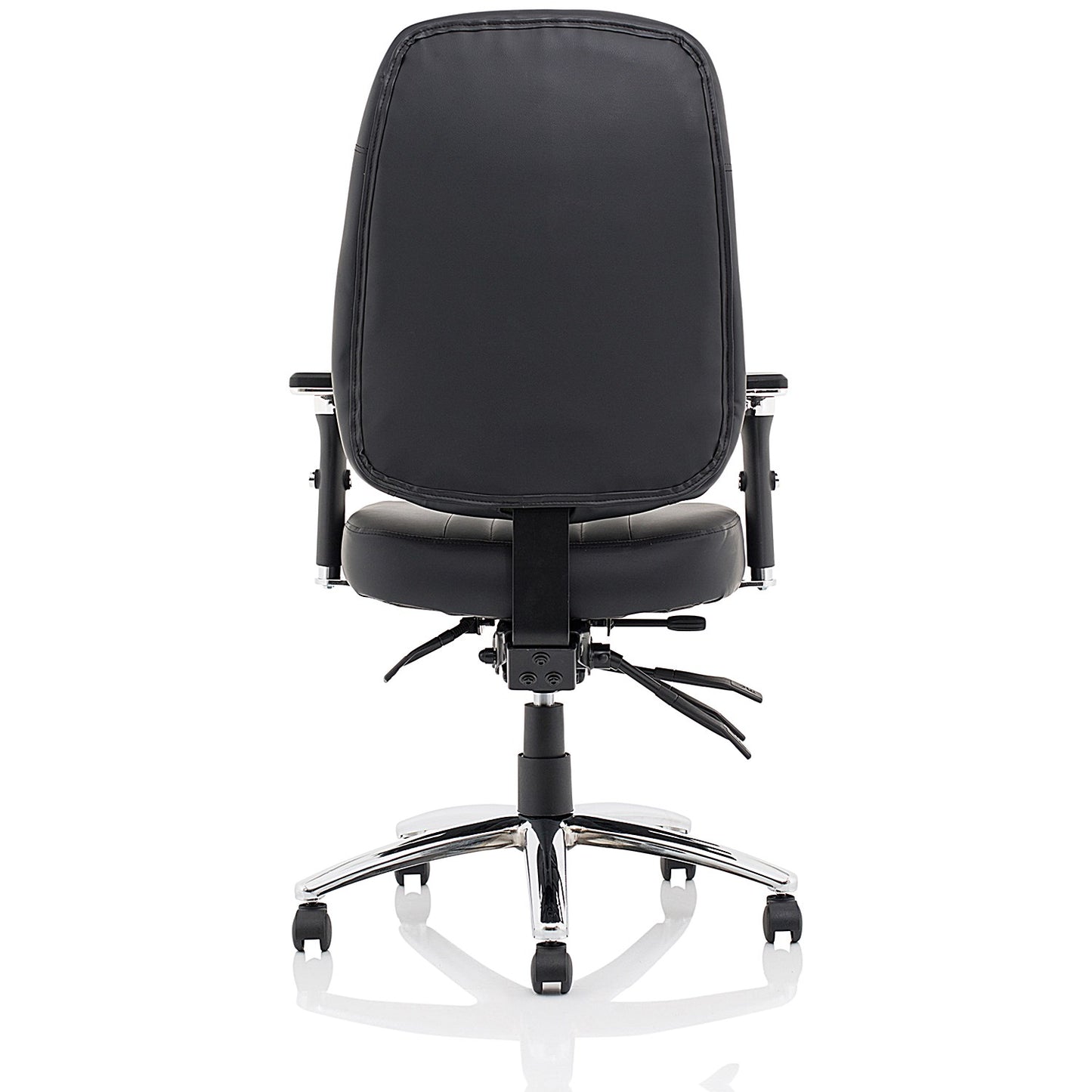 Barcelona Bonded Leather Operator Chair, Height Adjustable Arms, Black