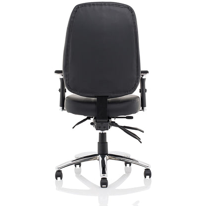 Barcelona Bonded Leather Operator Chair, Height Adjustable Arms, Black