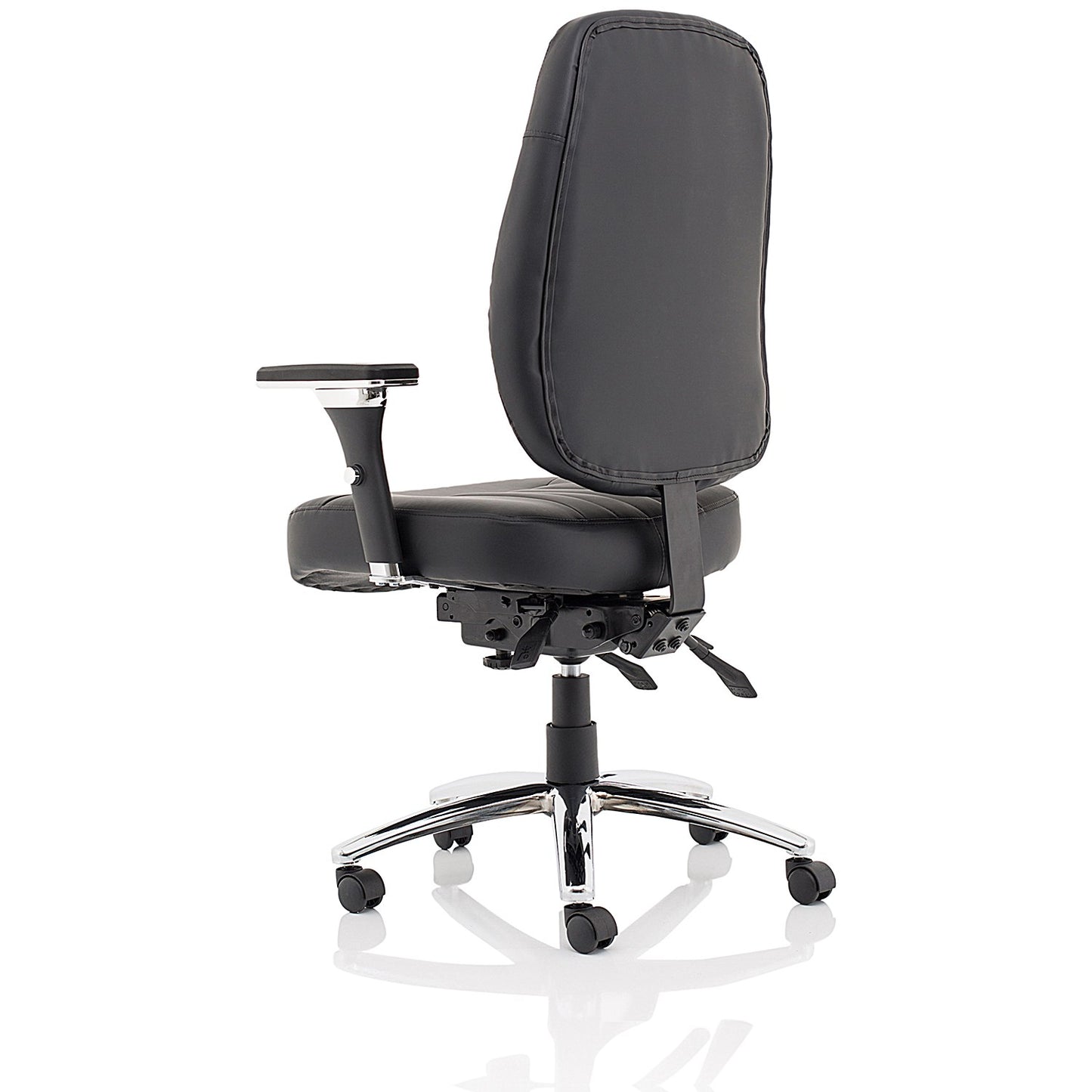 Barcelona Bonded Leather Operator Chair, Height Adjustable Arms, Black