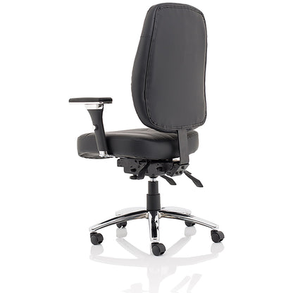 Barcelona Bonded Leather Operator Chair, Height Adjustable Arms, Black