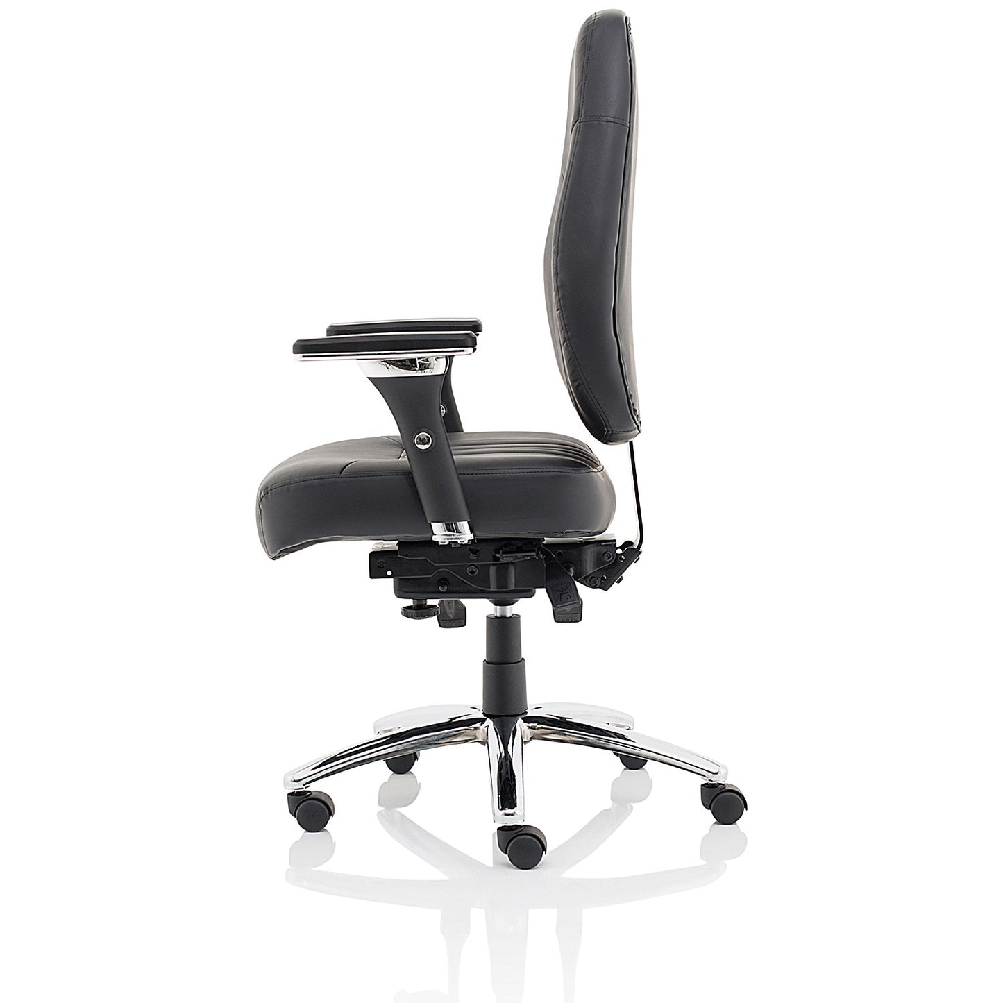 Barcelona Bonded Leather Operator Chair, Height Adjustable Arms, Black