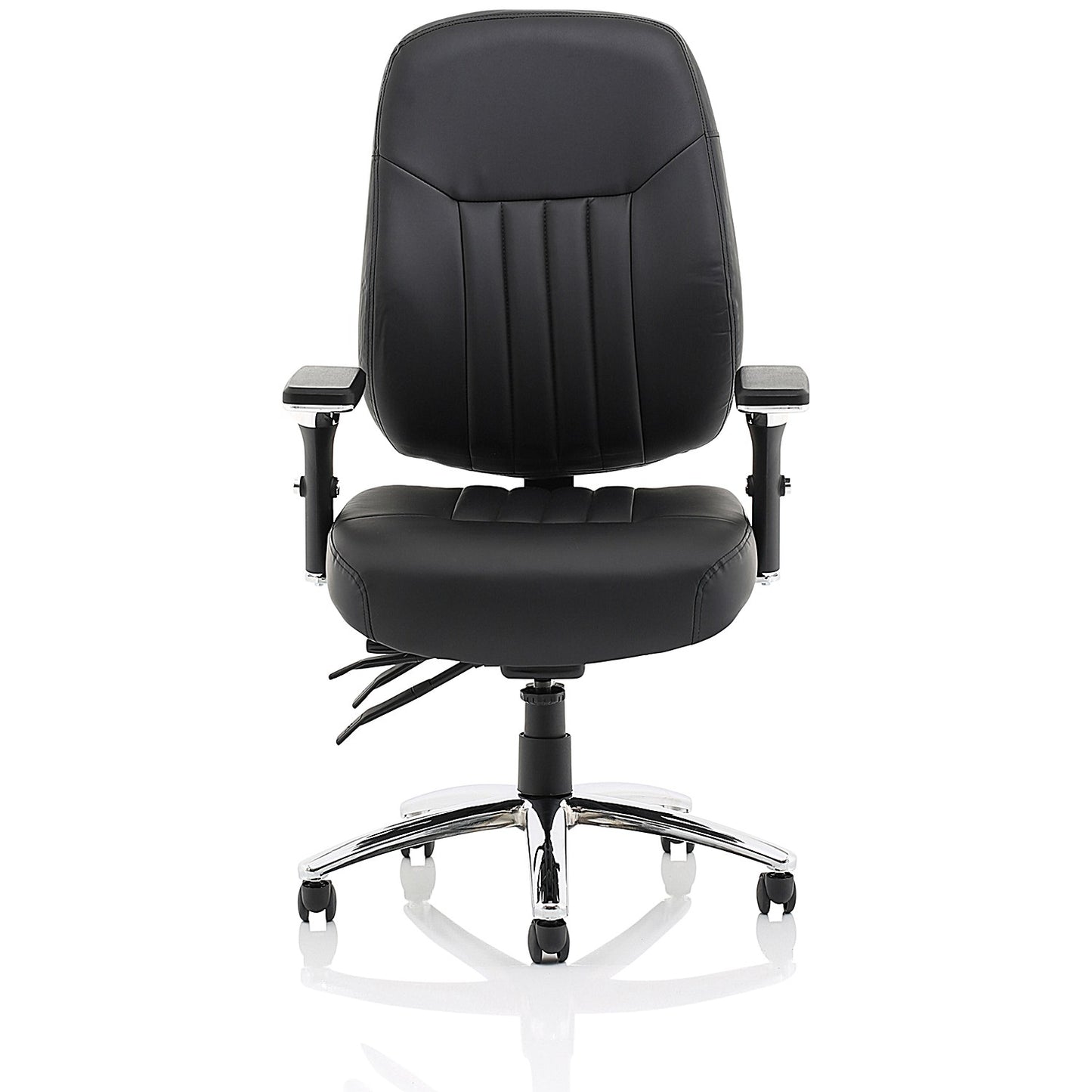 Barcelona Bonded Leather Operator Chair, Height Adjustable Arms, Black