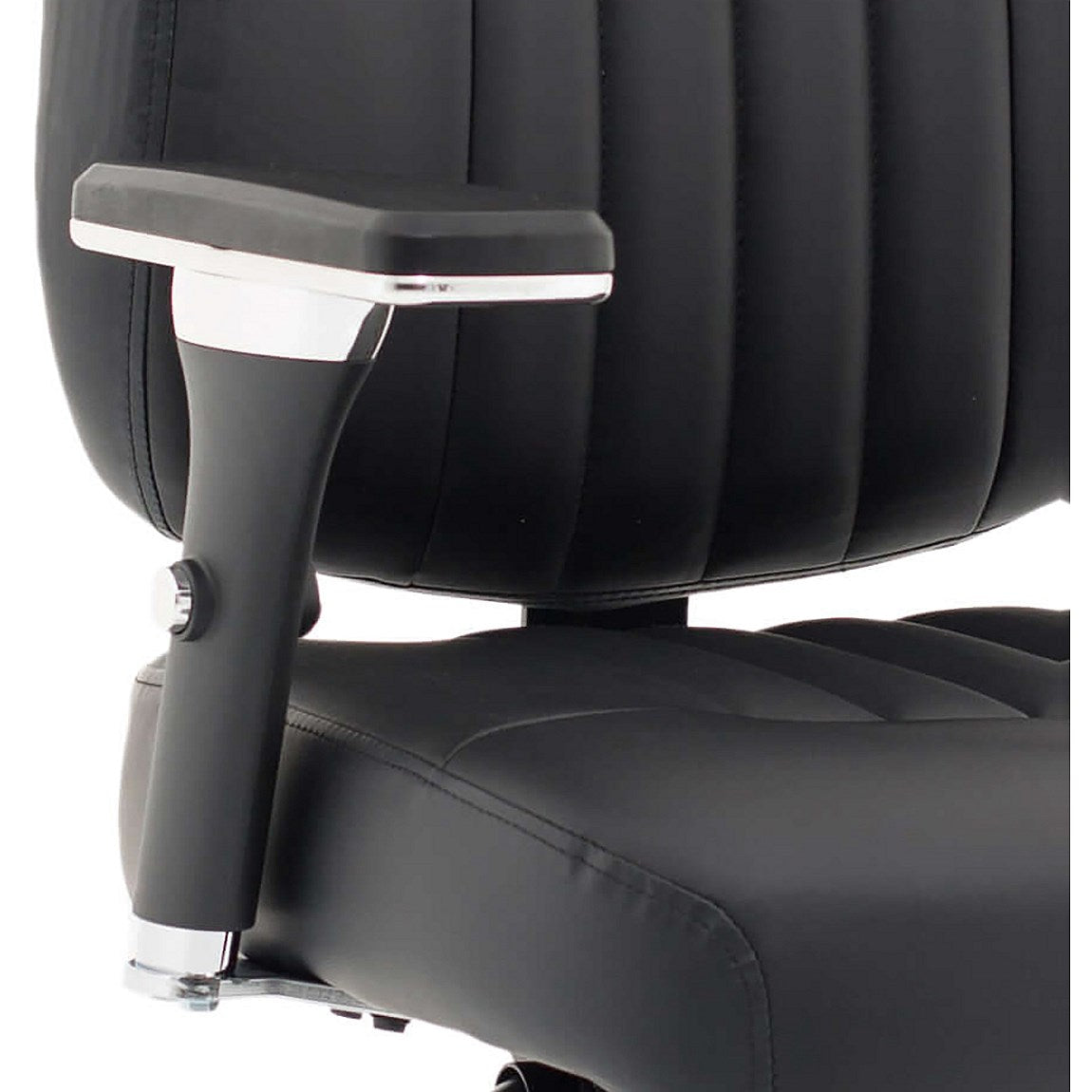 Barcelona Bonded Leather Operator Chair, Height Adjustable Arms, Black