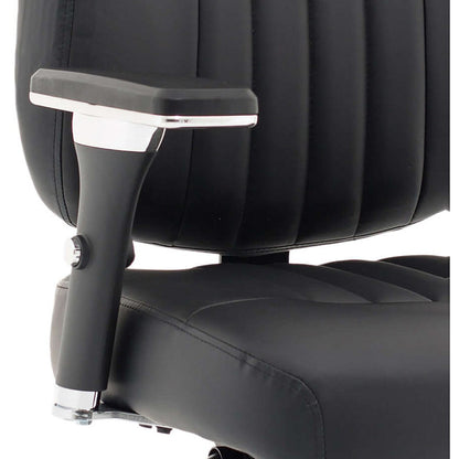 Barcelona Bonded Leather Operator Chair, Height Adjustable Arms, Black