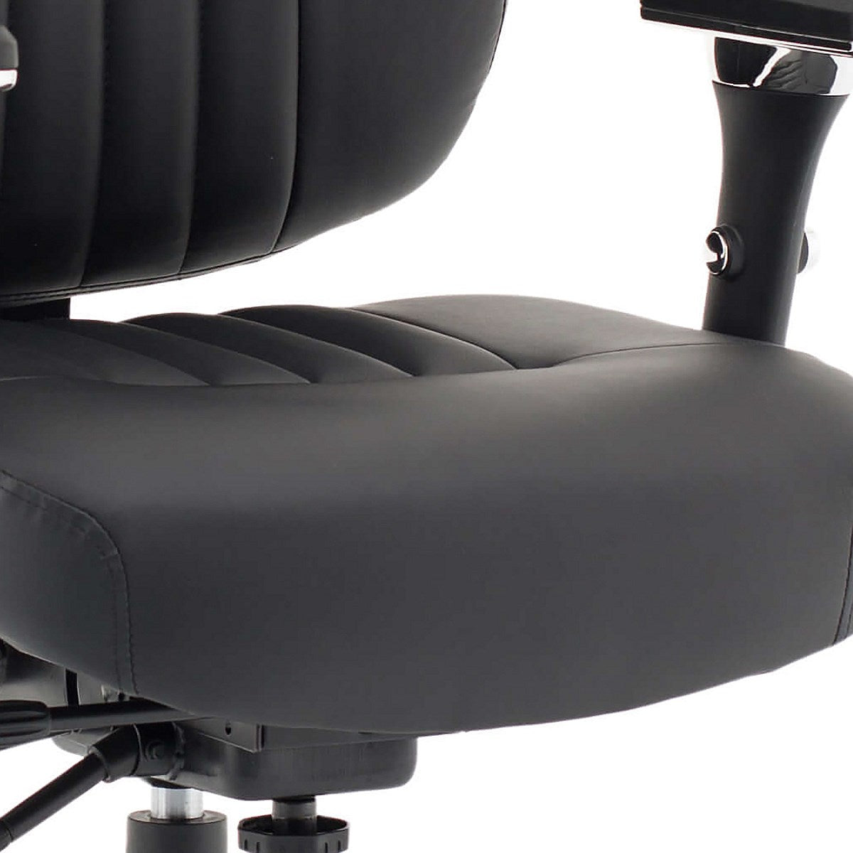 Barcelona Bonded Leather Operator Chair, Height Adjustable Arms, Black