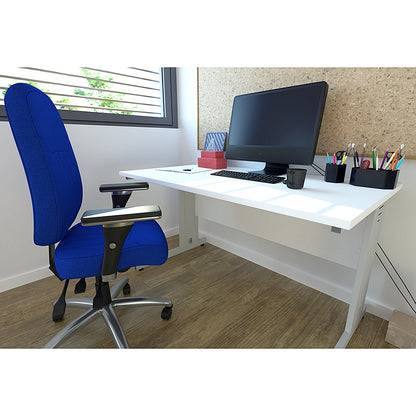 Barcelona Operator Chair, Height Adjustable Arms, Blue