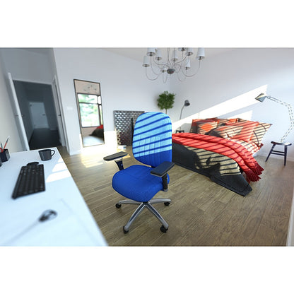 Barcelona Operator Chair, Height Adjustable Arms, Blue