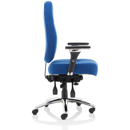 Barcelona Operator Chair, Height Adjustable Arms, Blue