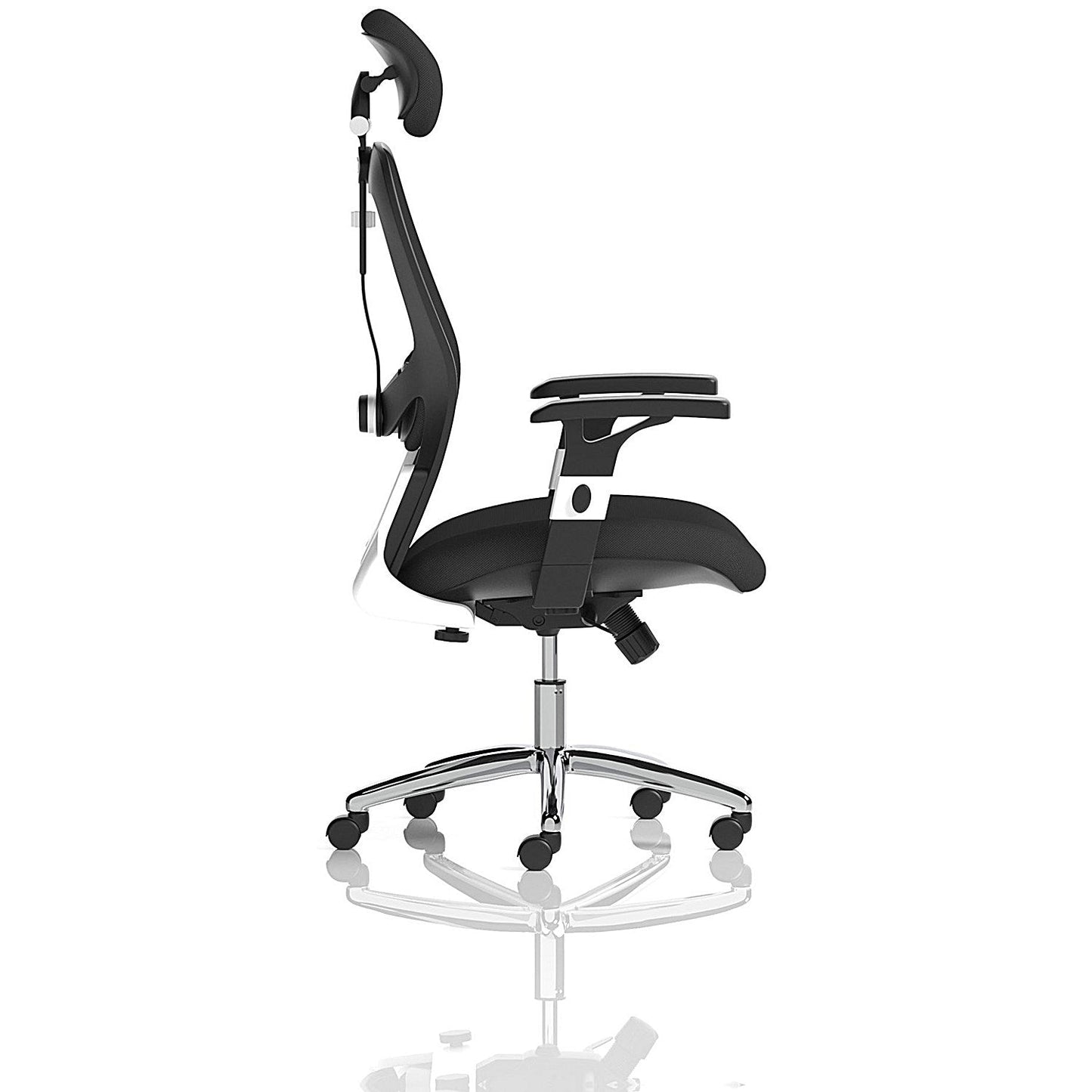 Sanderson II Mesh Back Operator Chair, Headrest, Height Adjustable Arms, Black