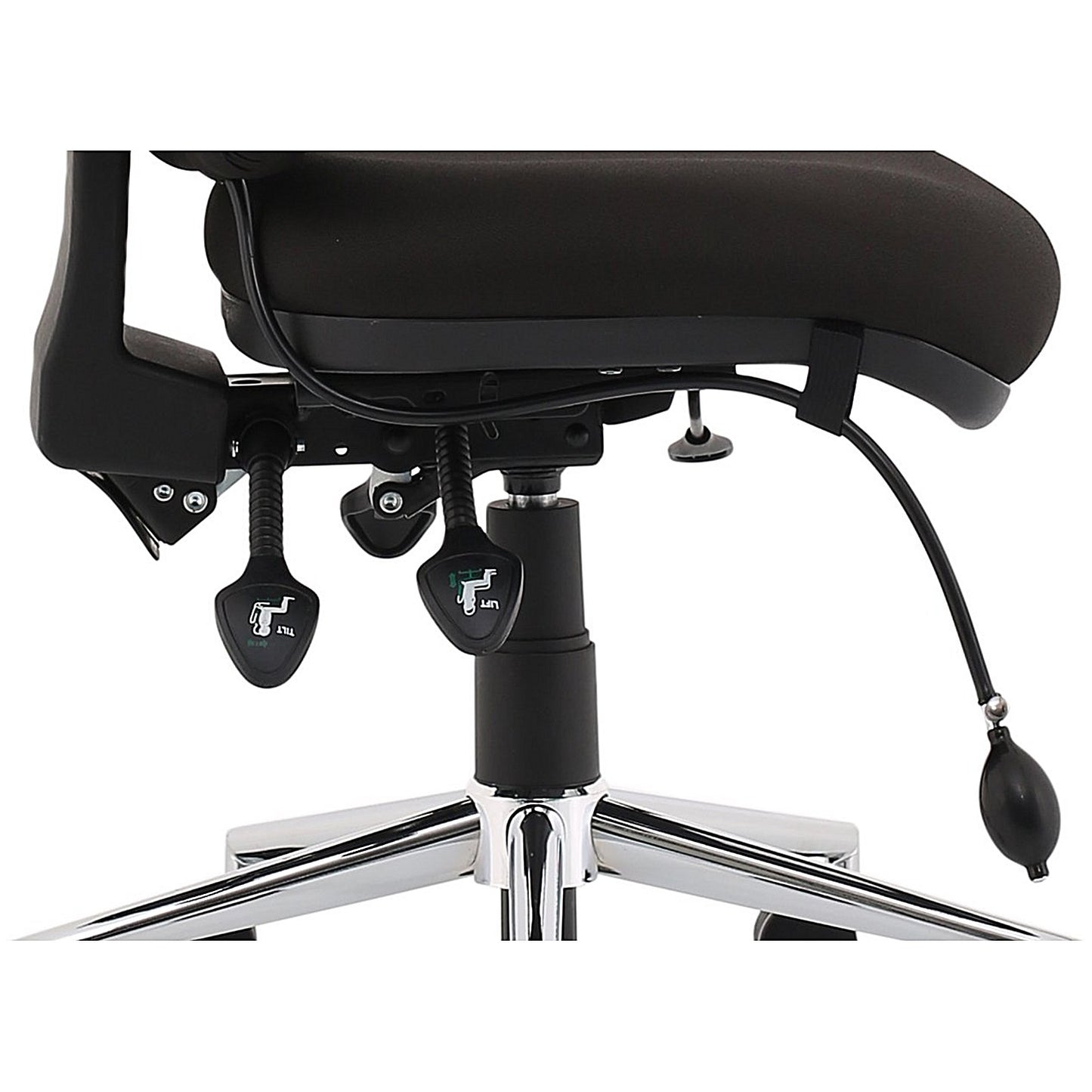 Medium Back Chiro Operator Chair, Black