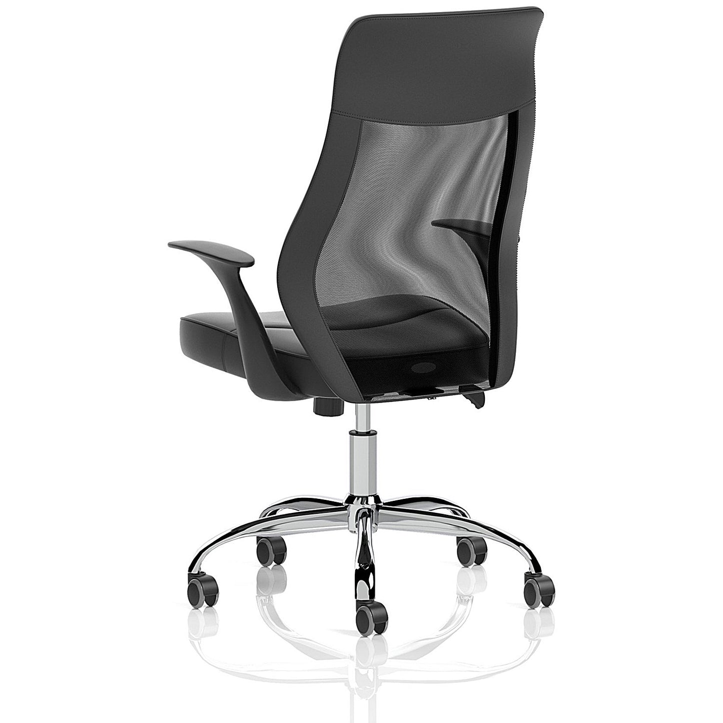 Baye Mesh and PU Operator Chair, Fixed Height Arms, Black