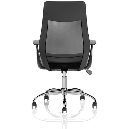 Baye Mesh and PU Operator Chair, Fixed Height Arms, Black