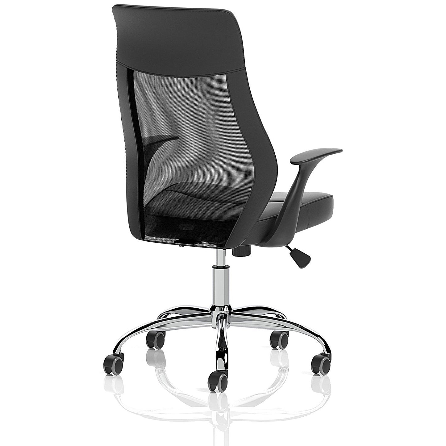 Baye Mesh and PU Operator Chair, Fixed Height Arms, Black