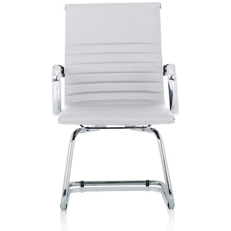 Nola Soft Bonded Leather Cantilever Chair, White