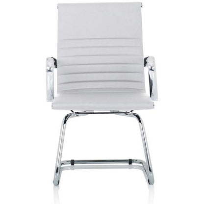 Nola Soft Bonded Leather Cantilever Chair, White