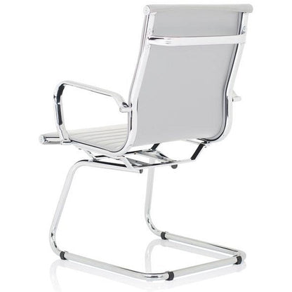 Nola Soft Bonded Leather Cantilever Chair, White Easy2Order : OP000255