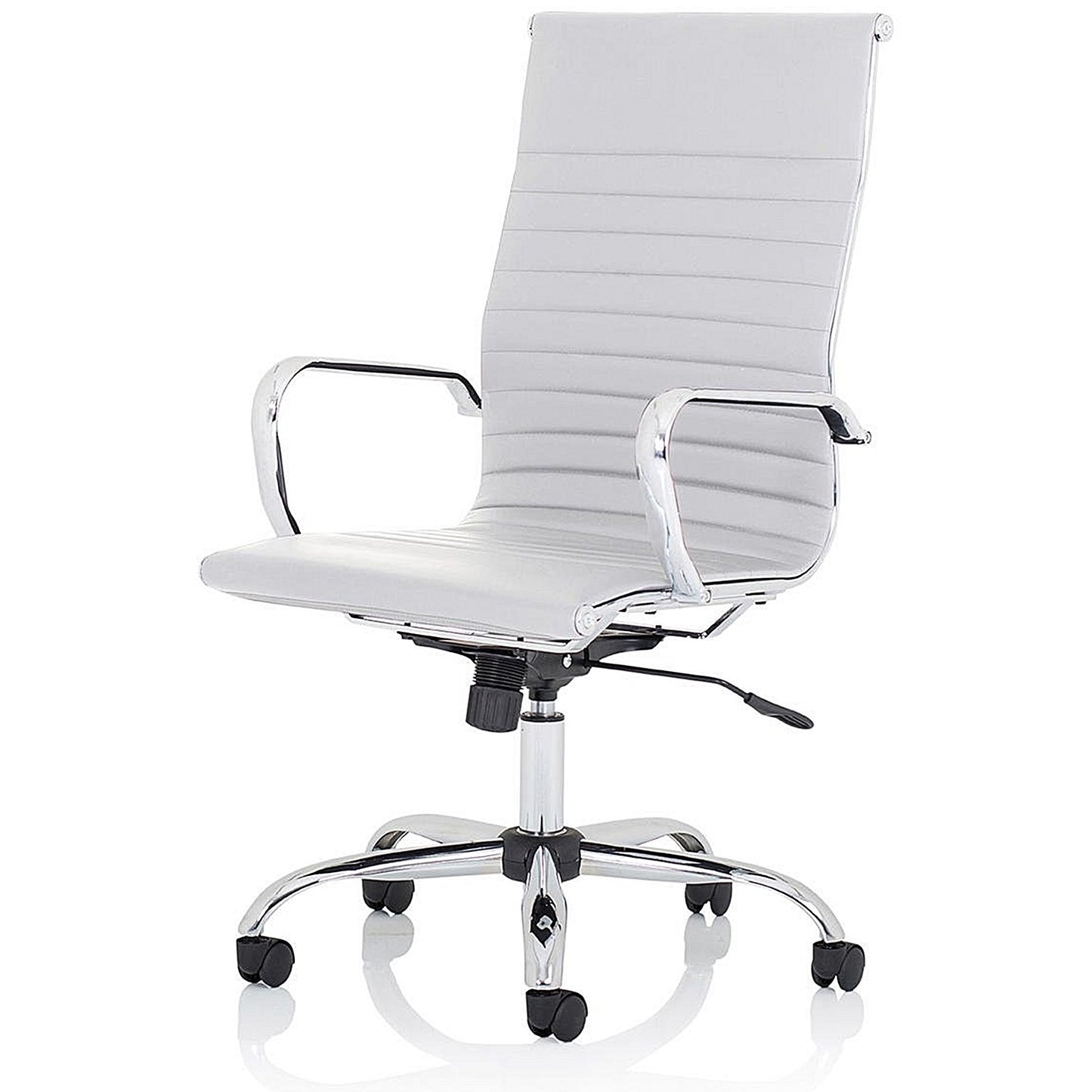 Nola High Back Executive Chair, Fixed Height Arms, White