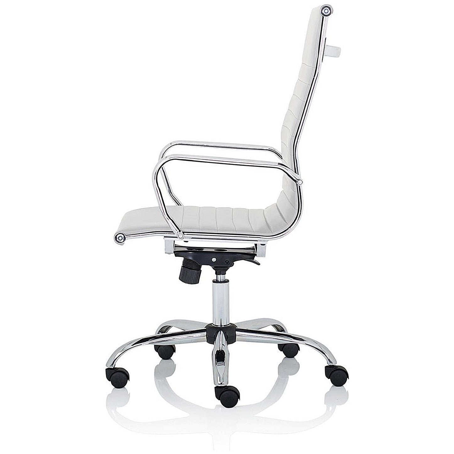 Nola High Back Executive Chair, Fixed Height Arms, White