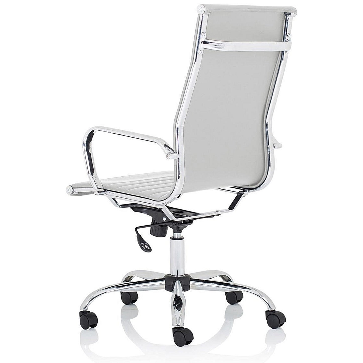 Nola High Back Executive Chair, Fixed Height Arms, White