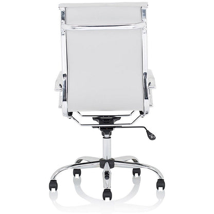 Nola High Back Executive Chair, Fixed Height Arms, White