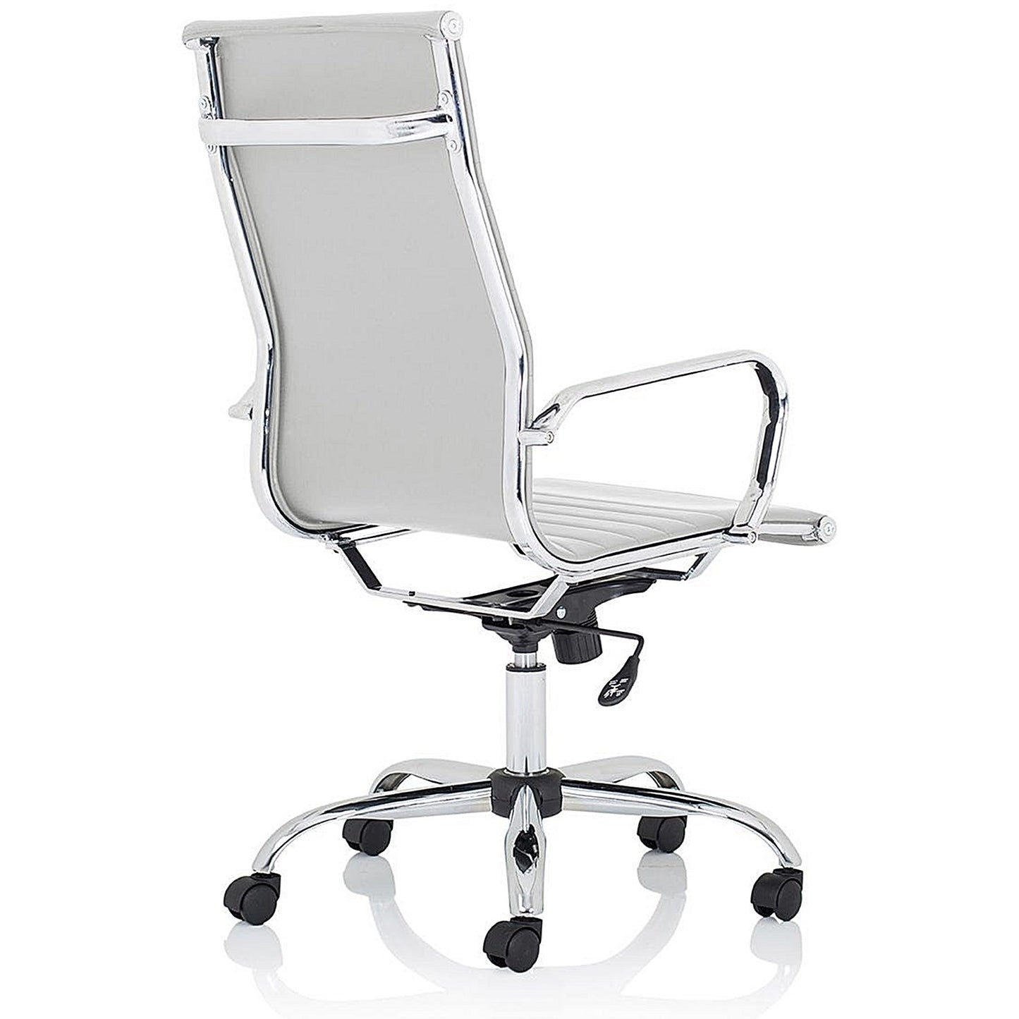 Nola High Back Executive Chair, Fixed Height Arms, White