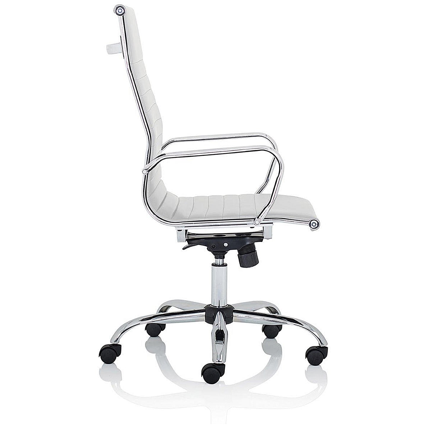 Nola High Back Executive Chair, Fixed Height Arms, White