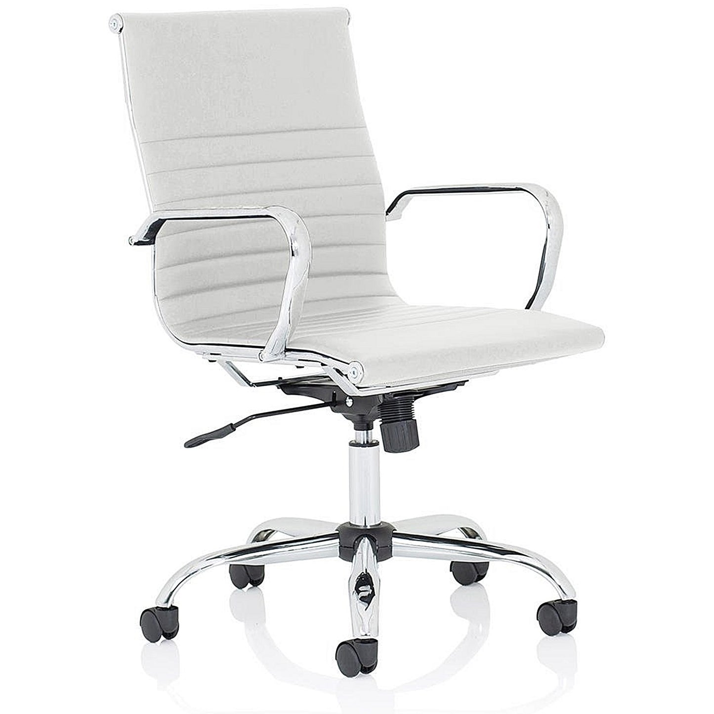 Nola Medium Back Executive Chair, Fixed Height Arms, White